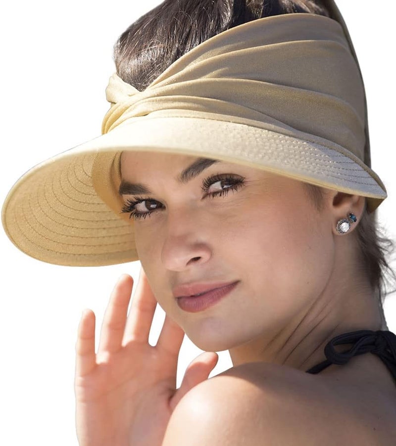 ZYAWP Sun Hat Women Sun Beach Visor Cap UV Protection with Wide Brim for Sports Beach Golf Hiking - Image 2